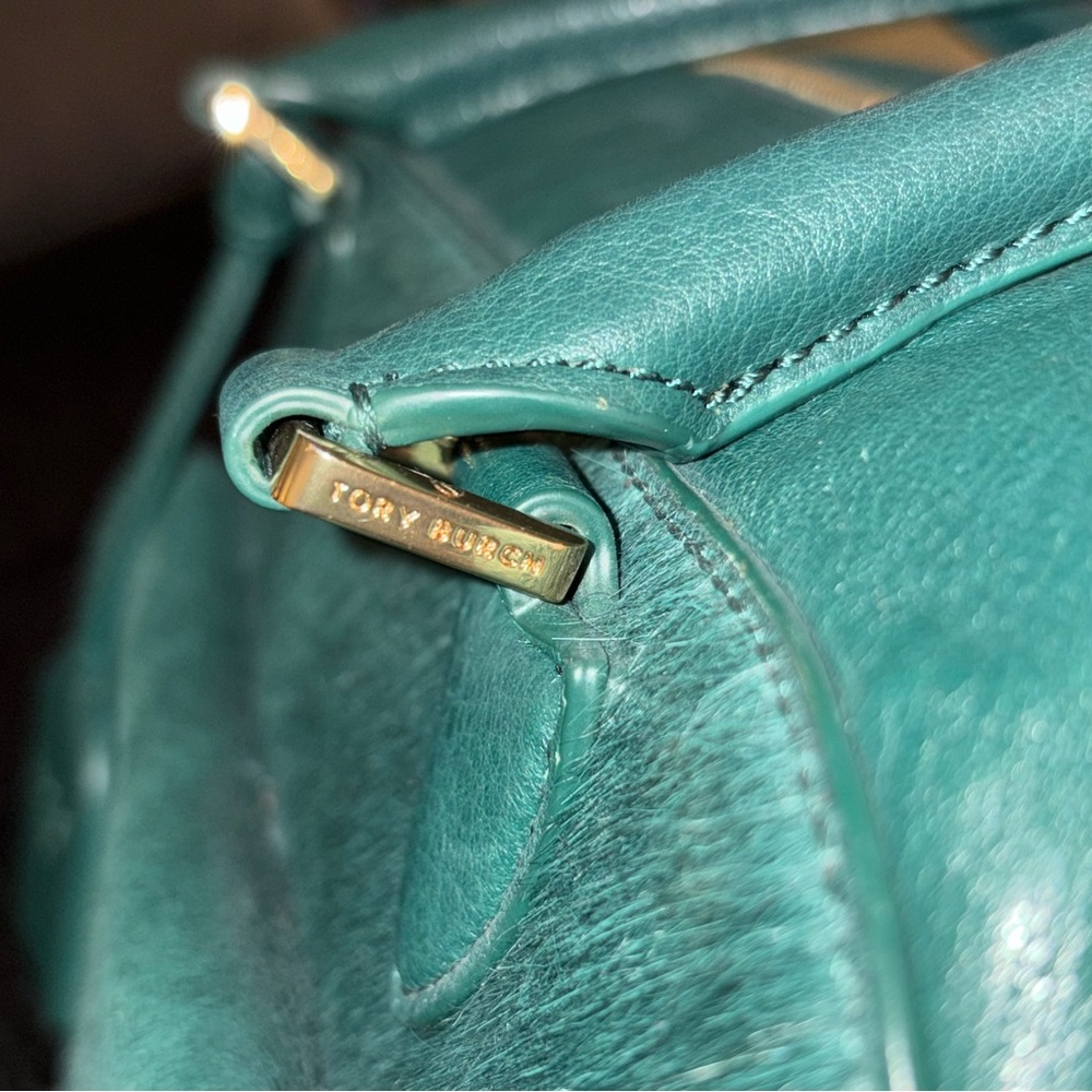 Tory Burch Priscilla Pony Hair Crossbody/Satchel Bag in Teal - Picture 8 of 16